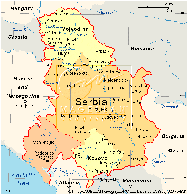 Click on map to see Belgrade the capitol of Serbia